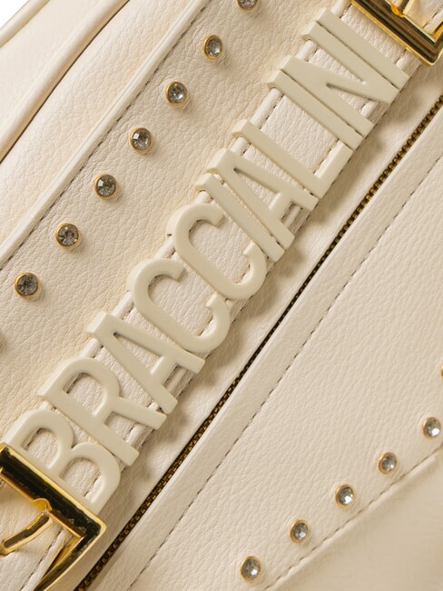 GISELLE Geantă cu logo metalic bej - Genți femei