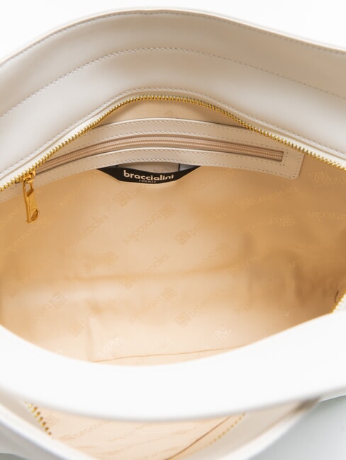 GRETA Geanta ghiozdan din piele alb - Genți femei