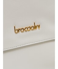 BRACCIALINI GRETA Geanta servieta din piele cu bareta de umar alb - Genți femei - 4