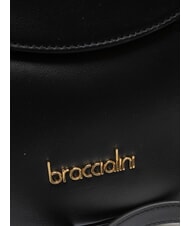 BRACCIALINI SOFIA Geanta de mana din piele cu flori mici negru - Genți femei - 3