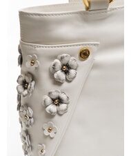 BRACCIALINI SOFIA Geanta de umar din piele cu flori mici alb - Genți femei - 3