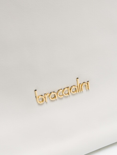 SOFIA Geanta de umar din piele cu flori mici alb - Genți femei