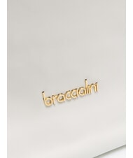 BRACCIALINI SOFIA Geanta de umar din piele cu flori mici alb - Genți femei - 5