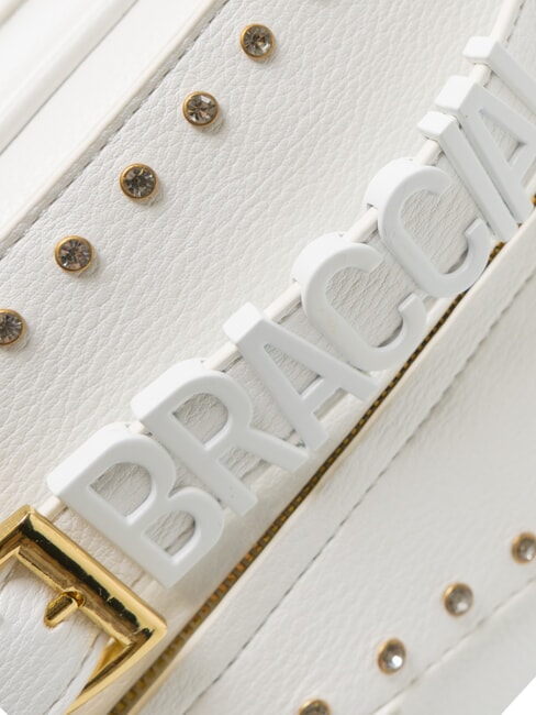 GISELLE Geantă cu logo metalic alb - Genți femei