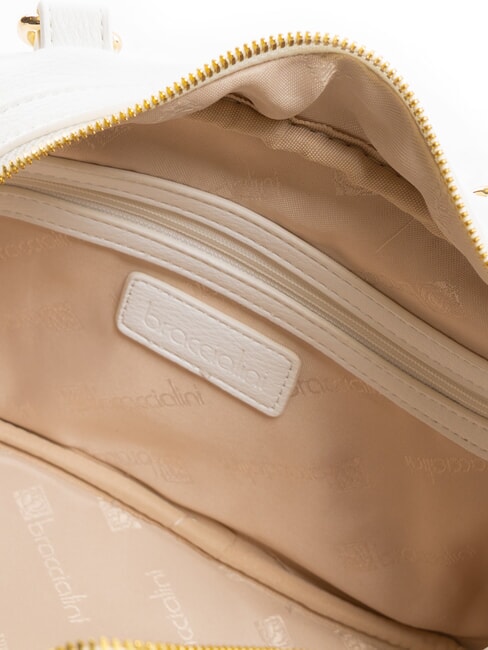 GISELLE Geantă cu logo metalic alb - Genți femei