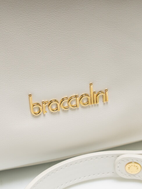 NORA Geanta ghiozdan din piele cu catarame alb - Genți femei