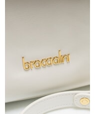 BRACCIALINI NORA Geanta ghiozdan din piele cu catarame alb - Genți femei - 3