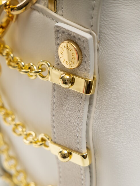 NORA Geanta ghiozdan din piele cu catarame alb - Genți femei