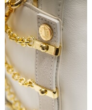 BRACCIALINI NORA Geanta ghiozdan din piele cu catarame alb - Genți femei - 4