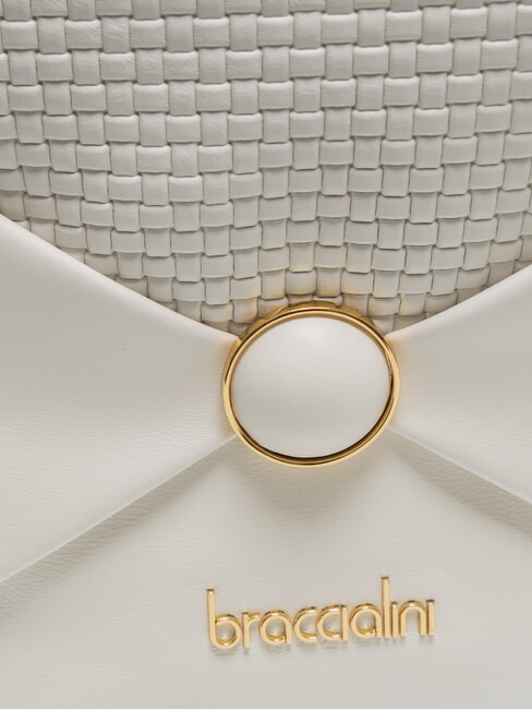 NAOMI Rucsac rotund din piele alb - Genți femei