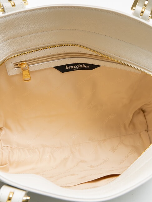 HELLEN Geanta de cumparaturi din piele alb - Genți femei