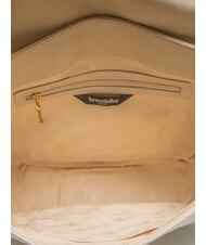 BRACCIALINI NORA Geanta de umar din piele bej - Genți femei - 5