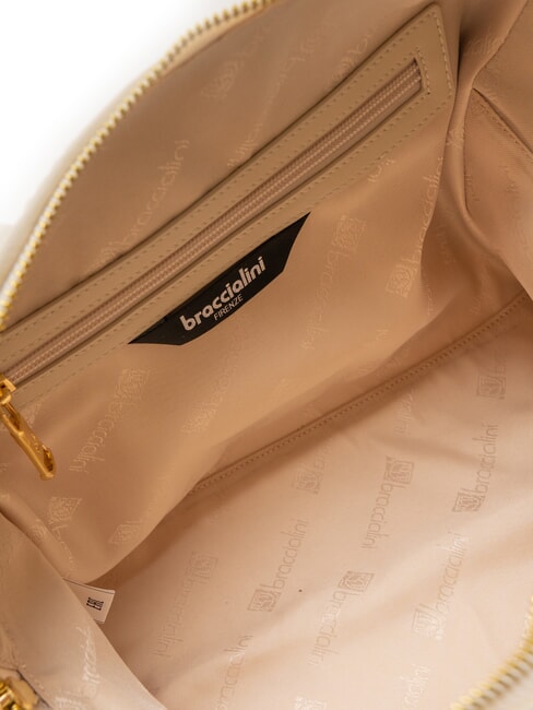 NAOMI Geanta portbagaj din piele impletita bej - Genți femei