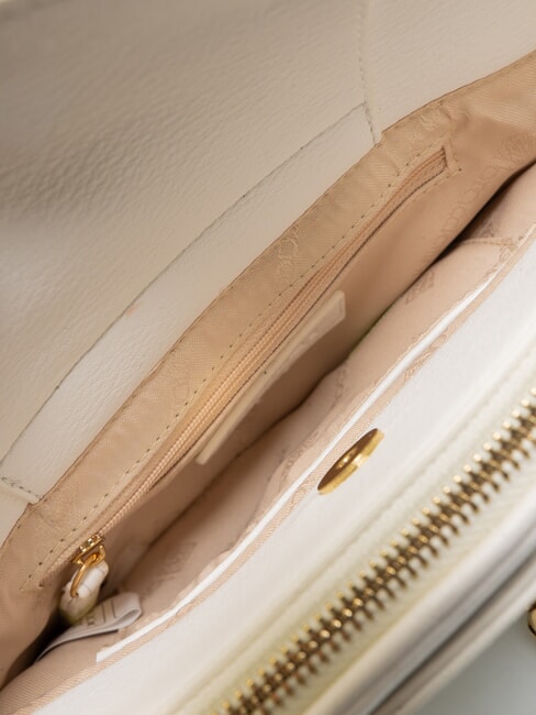 GISELLE Geanta de umar cu logo si crampoane alb - Genți femei