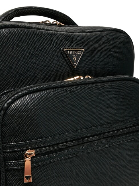 NOROM Rucsac mare cu imprimeu saffiano BLACK - Genți femei