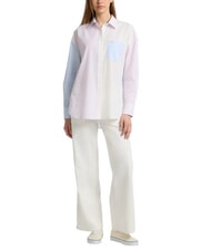 GUESS JEANS LS OVERSIVE POCKETS Cămașă lejeră în dungi dungi multicolore - Cămăși - 4