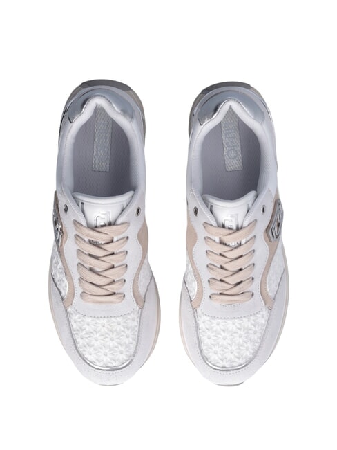 MAXI WONDER 73 Adidași cu inserții florale aproape alb - Pantofi femei