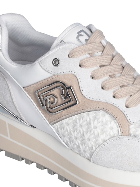 MAXI WONDER 73 Adidași cu inserții florale aproape alb - Pantofi femei