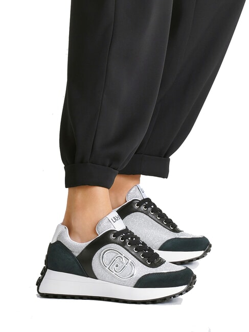 LOLO 17 Adidași cu sclipici lurex negru - Pantofi femei