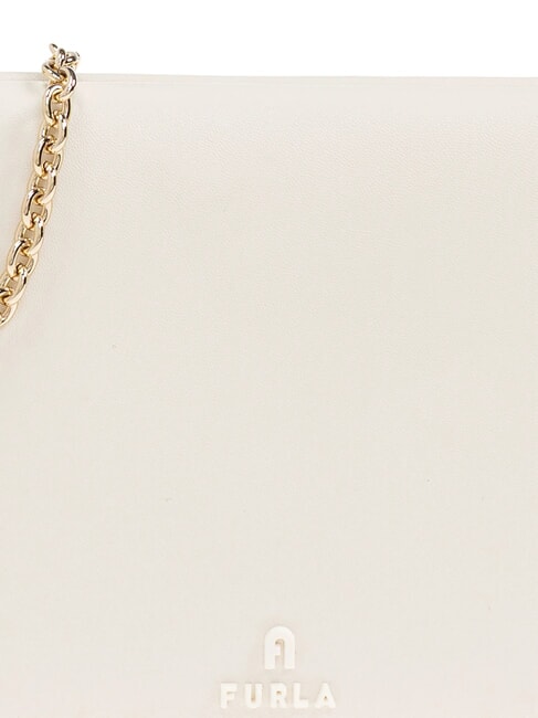 MYFURLA Pocheta din piele cu curea de umar din lant CREMĂ - Genți femei