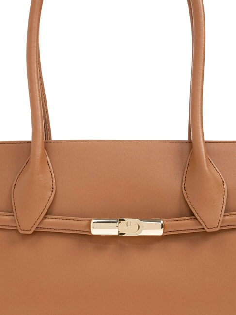 GOCCIA Geantă mică de umăr din piele coniac - Genți femei