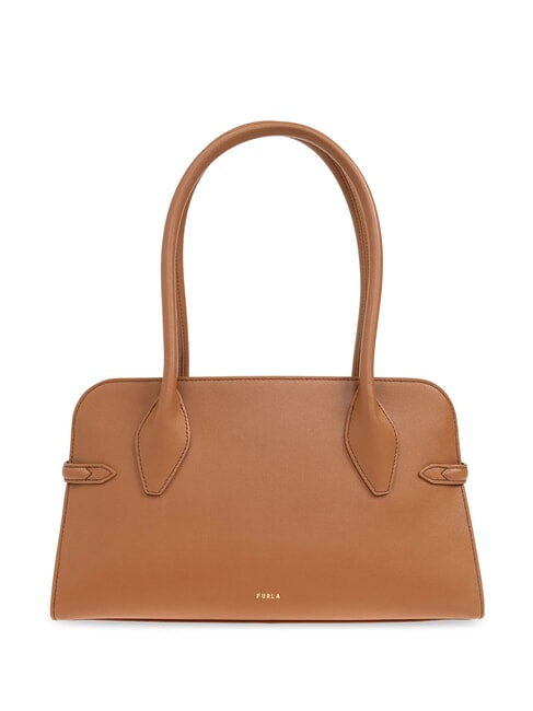 GOCCIA Geantă mică de umăr din piele coniac - Genți femei