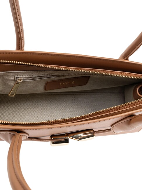 GOCCIA Geantă mică de umăr din piele coniac - Genți femei