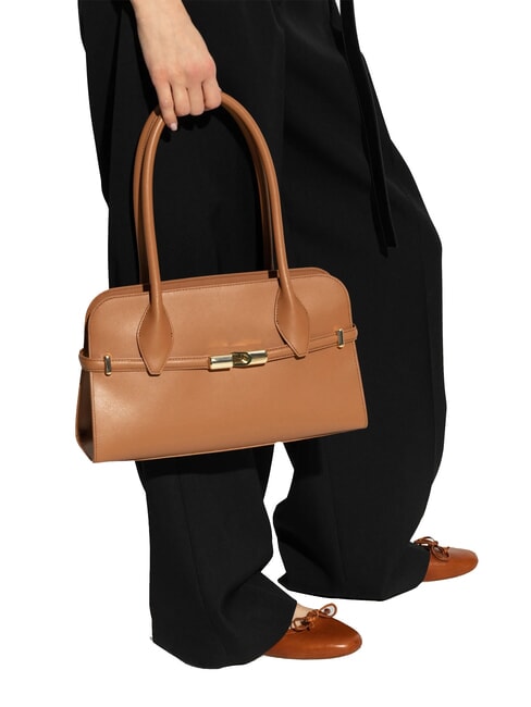 GOCCIA Geantă mică de umăr din piele coniac - Genți femei