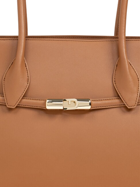 GOCCIA Geanta de umar din piele coniac - Genți femei