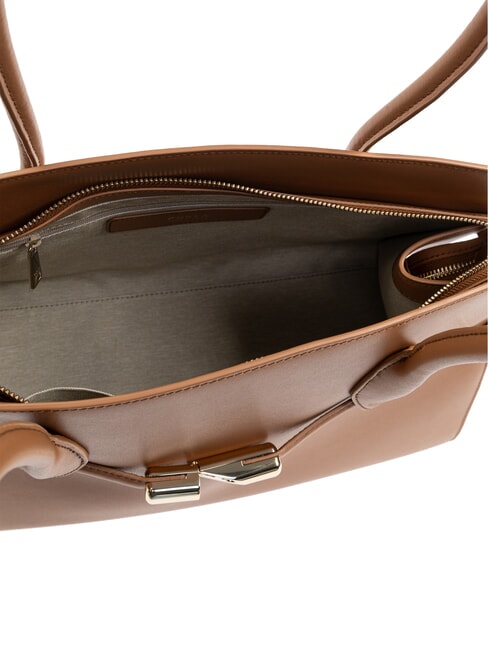 GOCCIA Geanta de umar din piele coniac - Genți femei