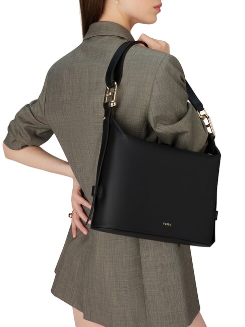 NUVOLA M Geanta din piele cu dubla portabilitate negru - Genți femei