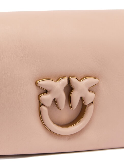 LOVE CLICK PUFF Mini geanta de umar din piele pudră de culoare bloc - Genți femei