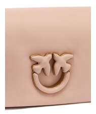 PINKO LOVE CLICK PUFF Mini geanta de umar din piele pudră de culoare bloc - Genți femei - 3