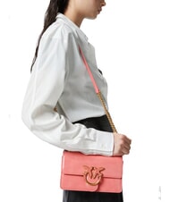 PINKO LOVE ONE MINI  Mini geanta de umar floare de piersic-aur antic - Genți femei - 5