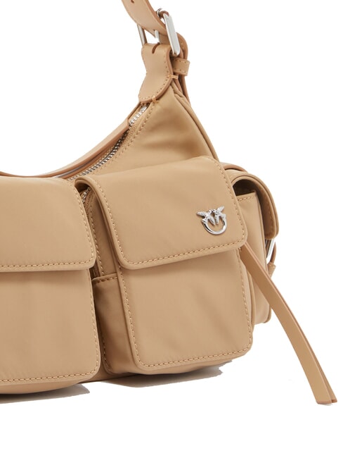 CARGO Geanta de umar cu buzunare bej-fum gri-nichel lucios - Genți femei