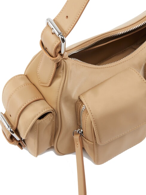 CARGO Geanta de umar cu buzunare bej-fum gri-nichel lucios - Genți femei