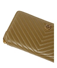 PINKO RYDER Portofel de piele plantatie-aur antic - Portofele femei - 4