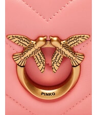 PINKO LOVE CLICK Mini geanta din piele matlasata floare de piersic-aur antic - Genți femei - 4