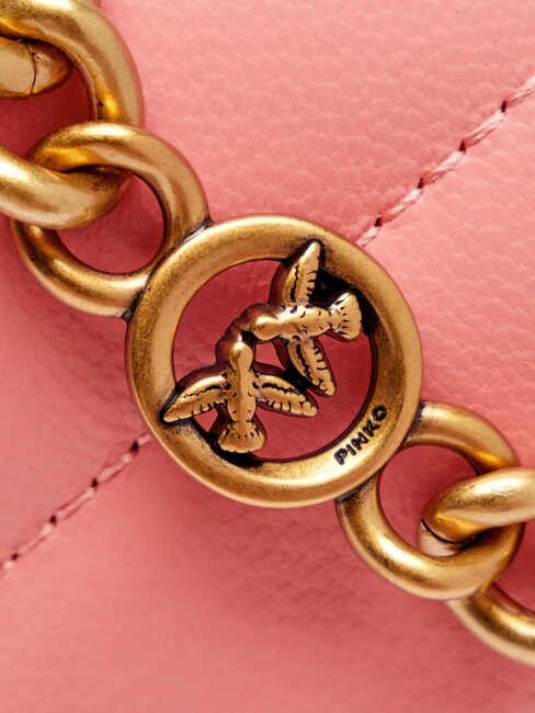 LOVE CLICK Mini geanta din piele matlasata floare de piersic-aur antic - Genți femei