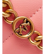 PINKO LOVE CLICK Mini geanta din piele matlasata floare de piersic-aur antic - Genți femei - 5