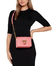 PINKO LOVE CLICK Mini geanta din piele matlasata floare de piersic-aur antic - Genți femei - 7