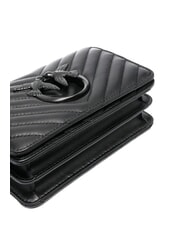 PINKO LOVE CLICK CHEVRON Mini geanta de umar din piele culoare bloc de limuzină neagră - Genți femei - 3