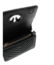 PINKO LOVE CLICK CHEVRON Mini geanta de umar din piele culoare bloc de limuzină neagră - Genți femei - 4