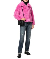 PINKO LOVE CLICK CHEVRON Mini geanta de umar din piele culoare bloc de limuzină neagră - Genți femei - 5