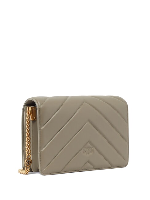 LOVE CLICK CLASSIC Geanta din piele matlasata nuc-aur antic - Genți femei