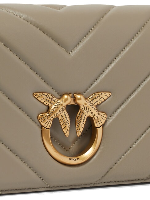 LOVE CLICK CLASSIC Geanta din piele matlasata nuc-aur antic - Genți femei