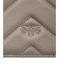 PINKO LOVE CLICK CLASSIC Geanta din piele matlasata nuc-aur antic - Genți femei - 5