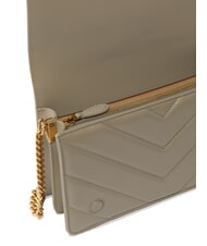 PINKO LOVE CLICK CLASSIC Geanta din piele matlasata nuc-aur antic - Genți femei - 6