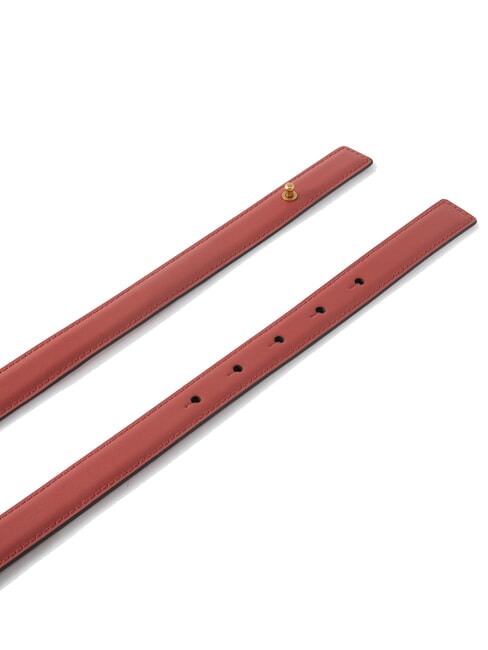 LOVE MINI Curea subțire din piele roșu/negru-aur antic - Curele