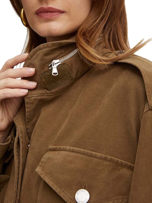 DIATONIA Jacheta denim cu cordon verde măsliniu închis - Jachete pentru femei